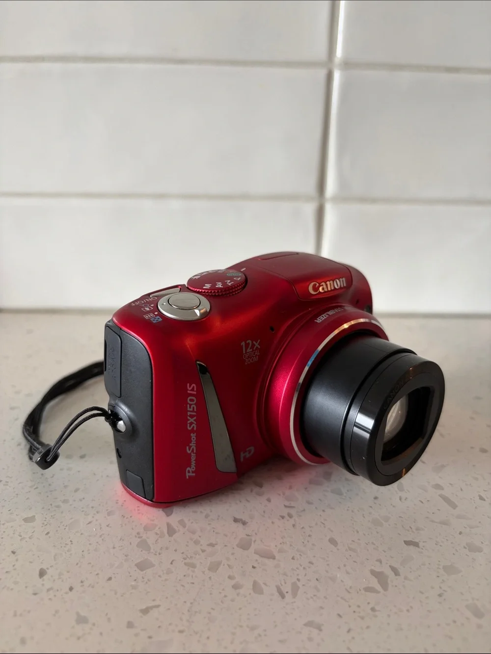 Canon PowerShot SX150 IS Red Compact Digital Camera with Wrist Strap